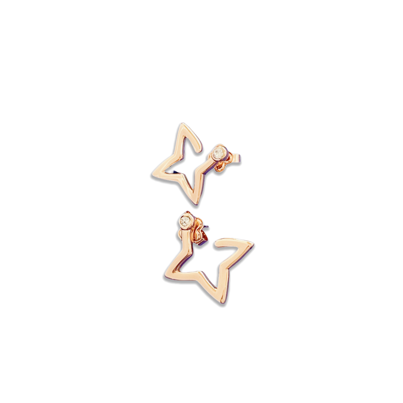 LVE077 Metal monogram stud earrings - ccjewelryacc
