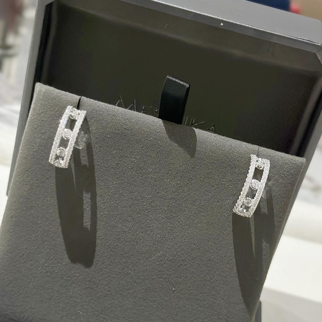 MSEV003 Créoles Move Pavées diamond hook earring - ccjewelryacc