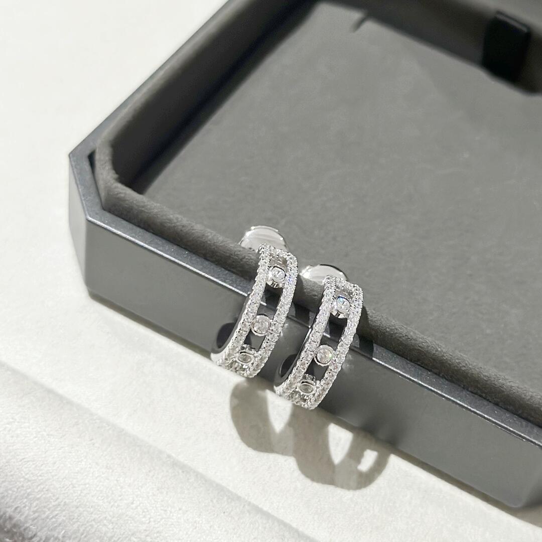 MSEV003 Créoles Move Pavées diamond hook earring - ccjewelryacc