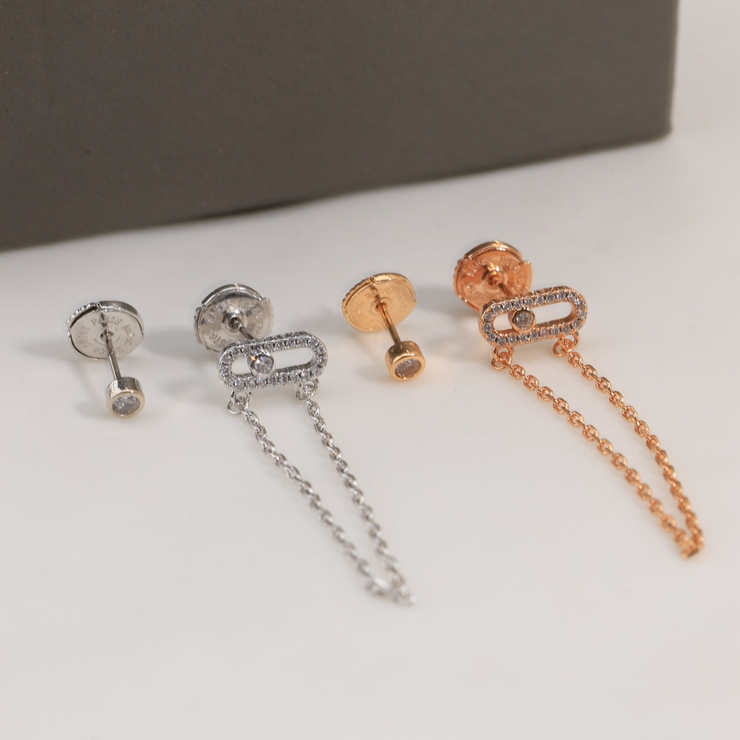 MSEV014 Move Uno Chaine et Puce chain earrings - ccjewelryacc