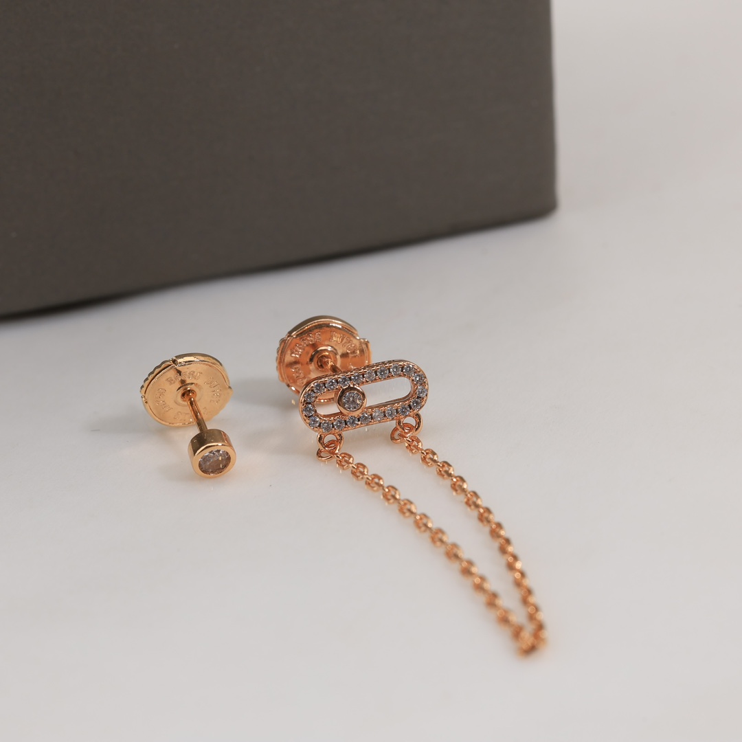 MSEV014 Move Uno Chaine et Puce chain earrings - ccjewelryacc