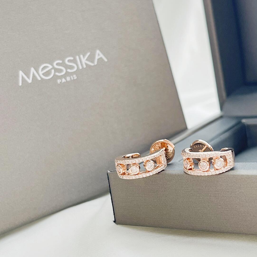 MSEV003 Créoles Move Pavées diamond hook earring - ccjewelryacc