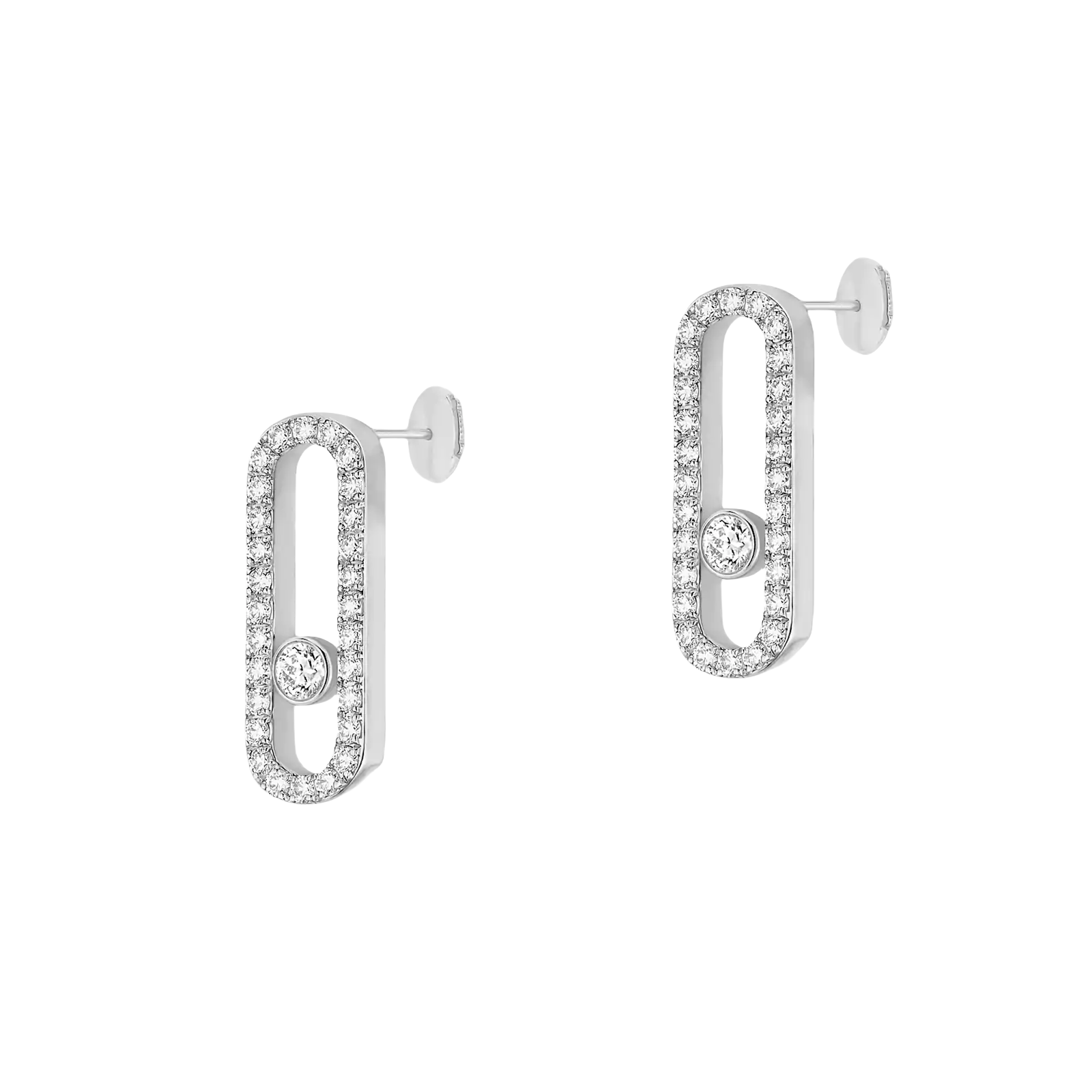 MSEV001 Move uno pavees diamond stud earring - ccjewelryacc