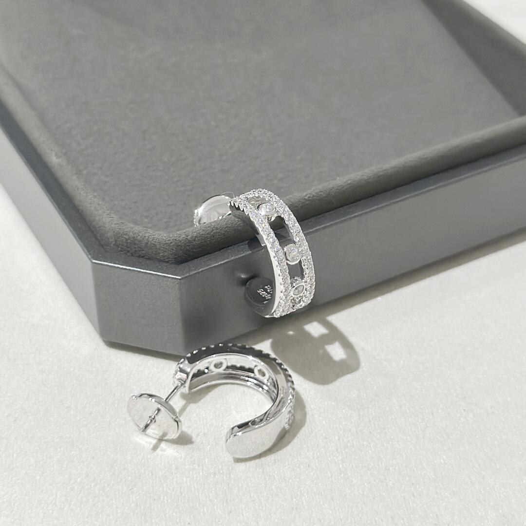 MSEV003 Créoles Move Pavées diamond hook earring - ccjewelryacc