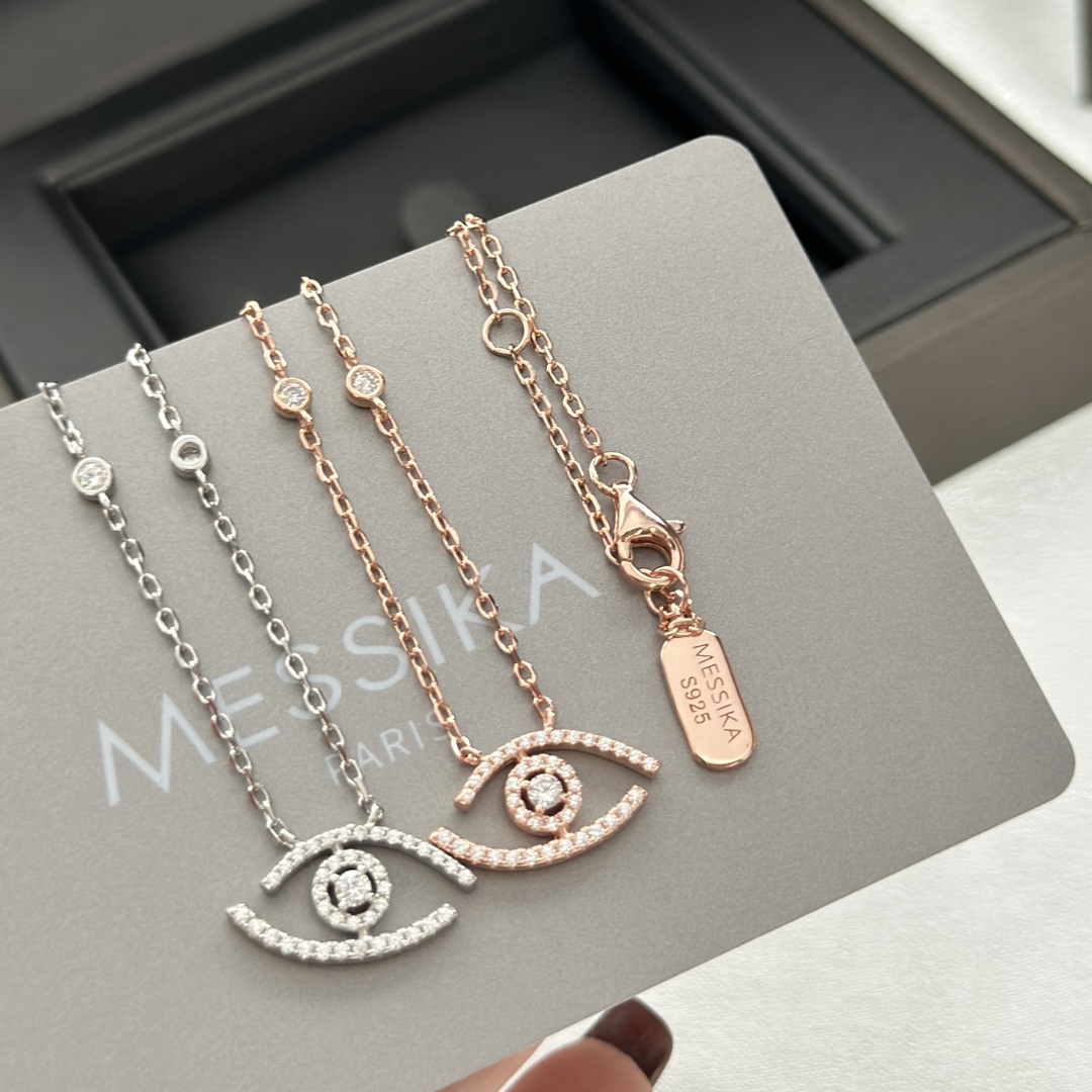 MSNV002 Lucky Eye Pavé pendant necklace - ccjewelryacc