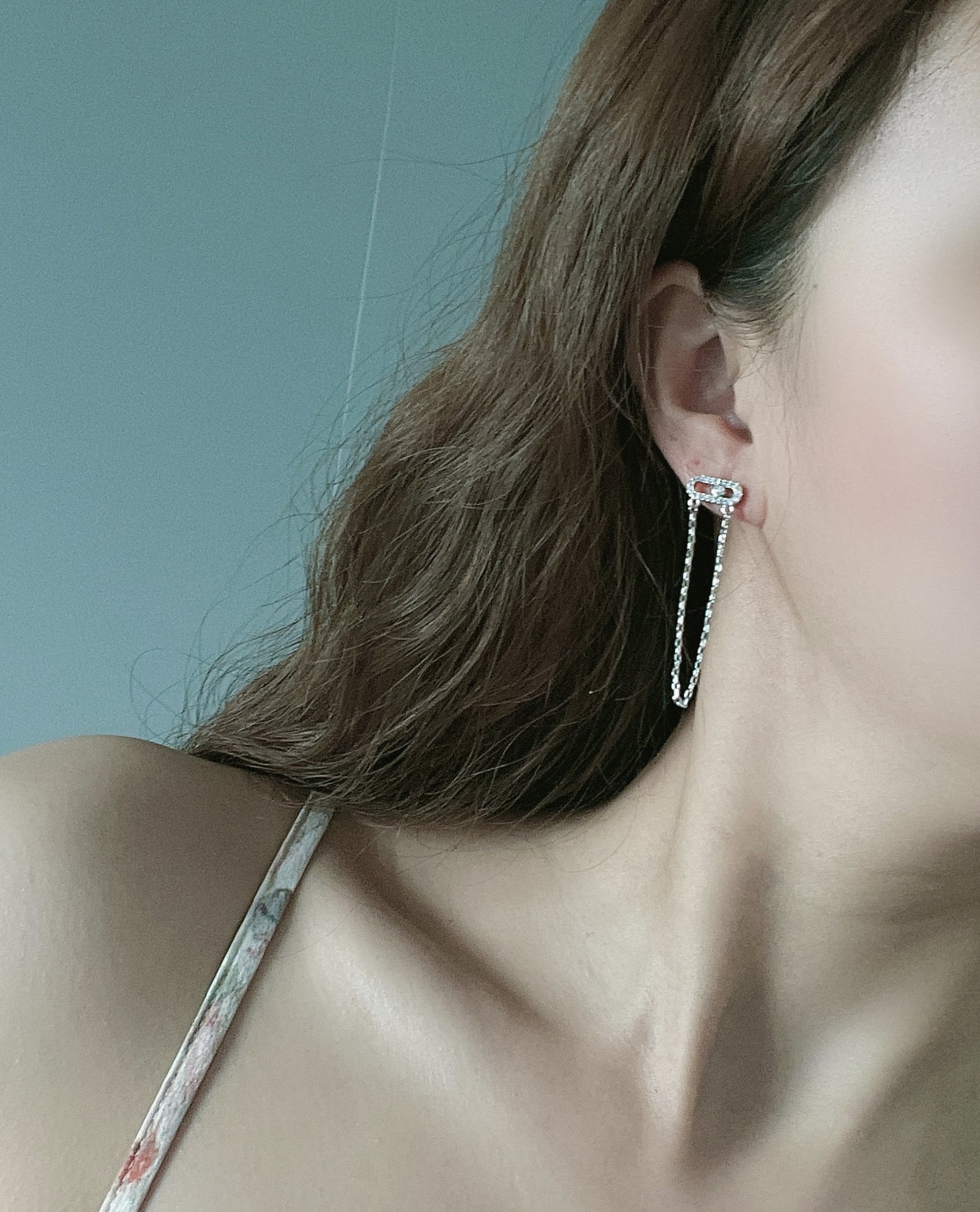 MSEV014 Move Uno Chaine et Puce chain earrings - ccjewelryacc