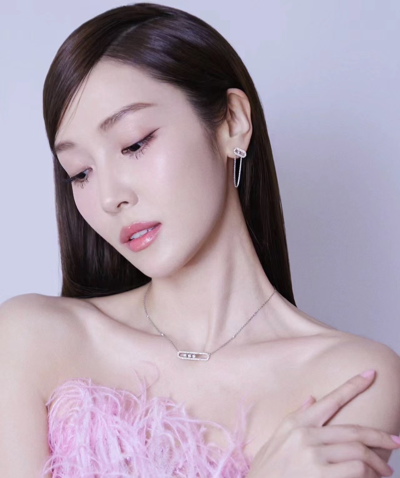 MSEV014 Move Uno Chaine et Puce chain earrings - ccjewelryacc