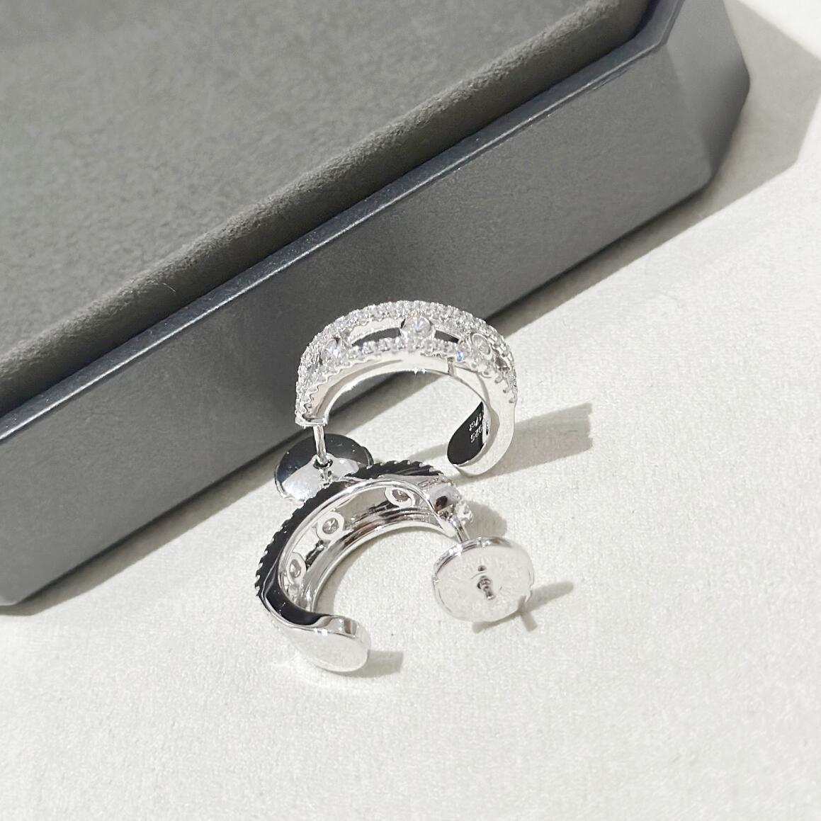 MSEV003 Créoles Move Pavées diamond hook earring - ccjewelryacc