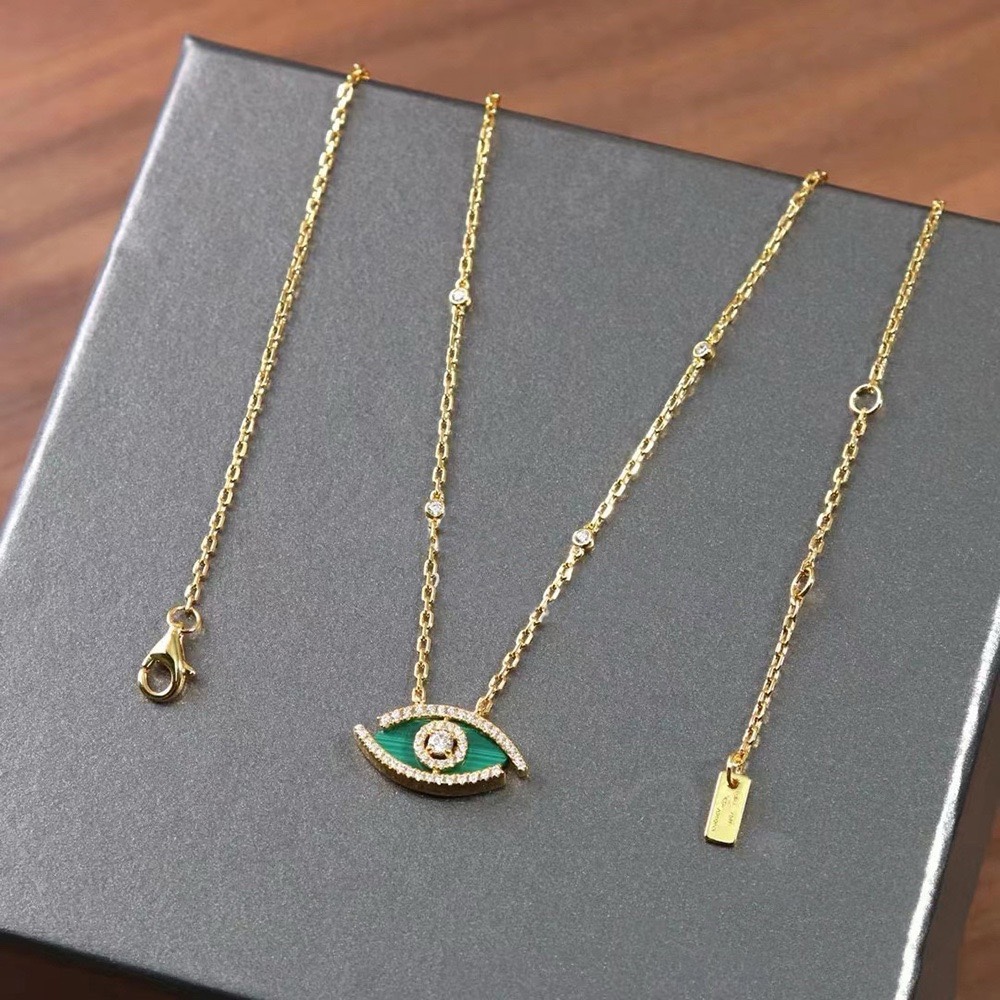 MSNV003 Lucky Eye Malachite pendant necklace - ccjewelryacc