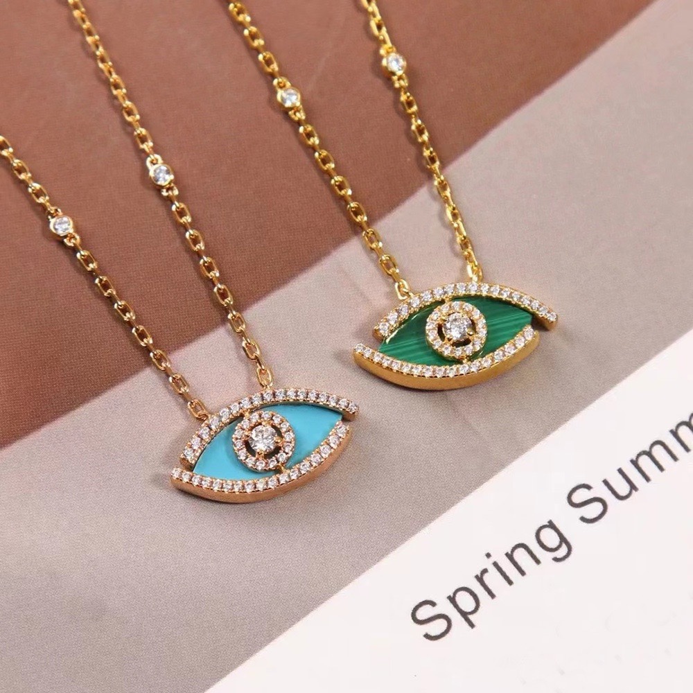 MSNV003 Lucky Eye Malachite pendant necklace - ccjewelryacc