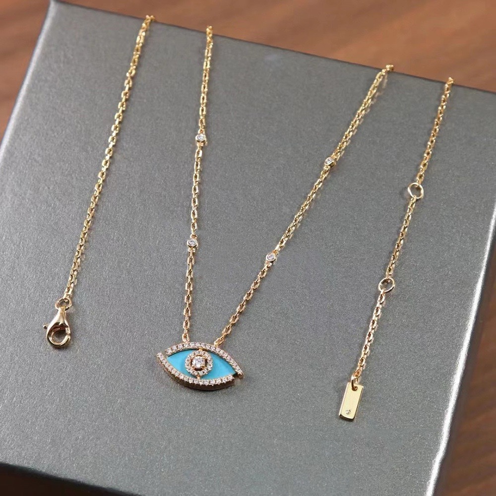 MSNV003 Lucky Eye Malachite pendant necklace - ccjewelryacc