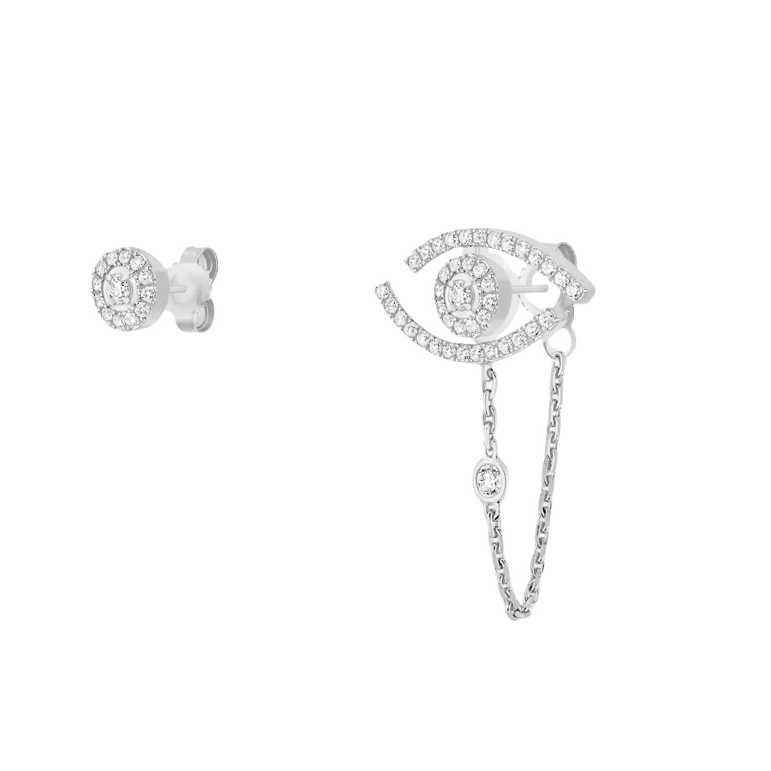 MSEV009 Lucky Eye Pavees earrings - ccjewelryacc
