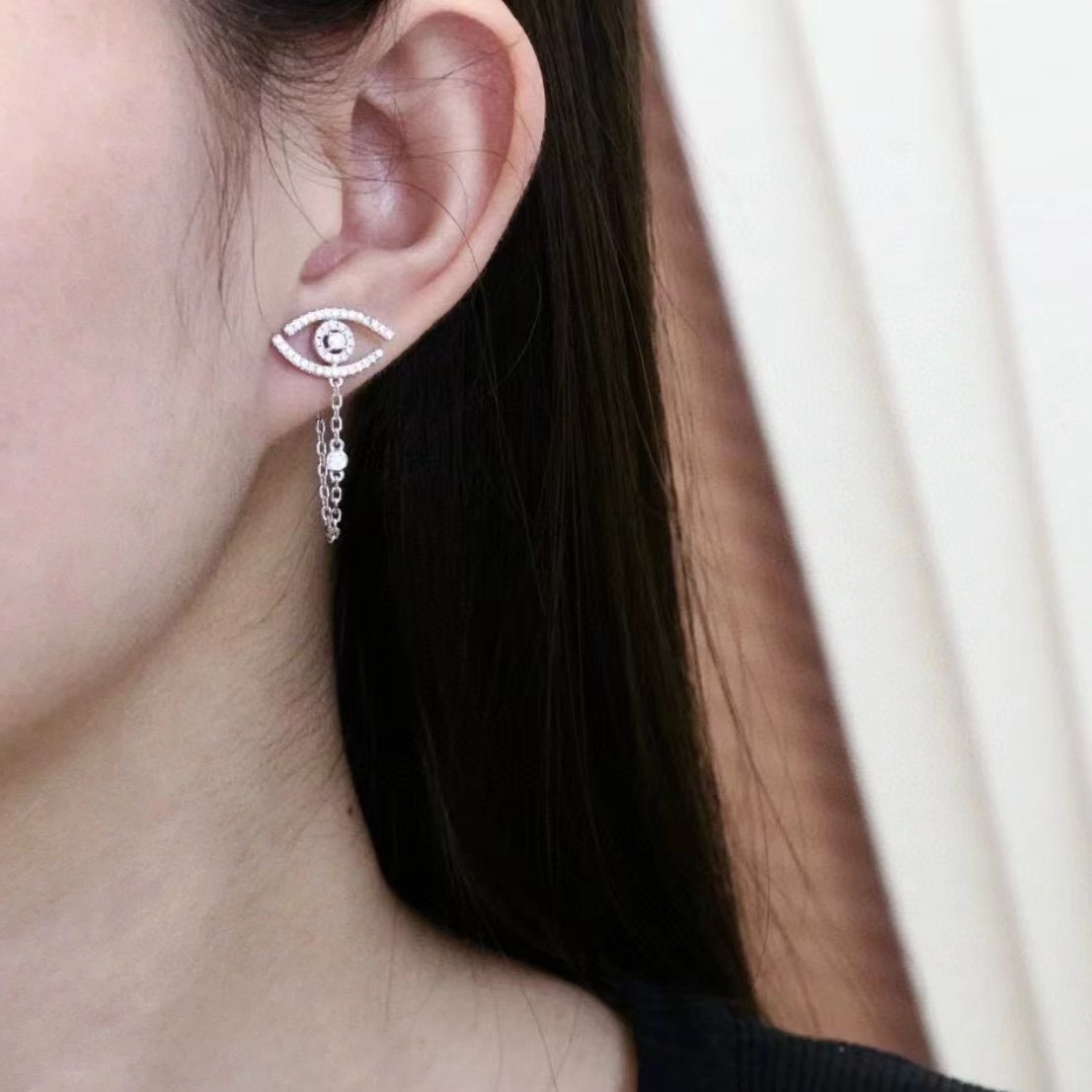 MSEV009 Lucky Eye Pavees earrings - ccjewelryacc