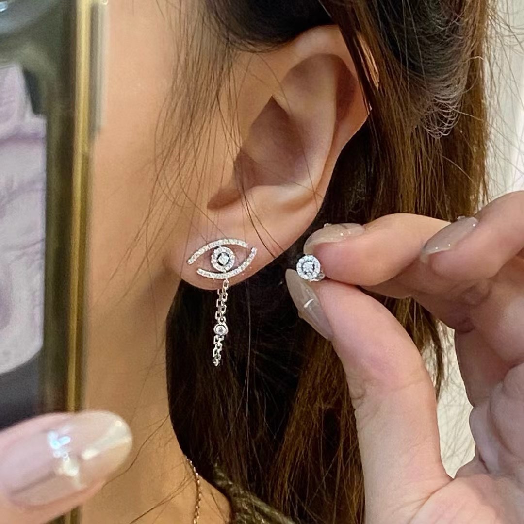 MSEV009 Lucky Eye Pavees earrings - ccjewelryacc