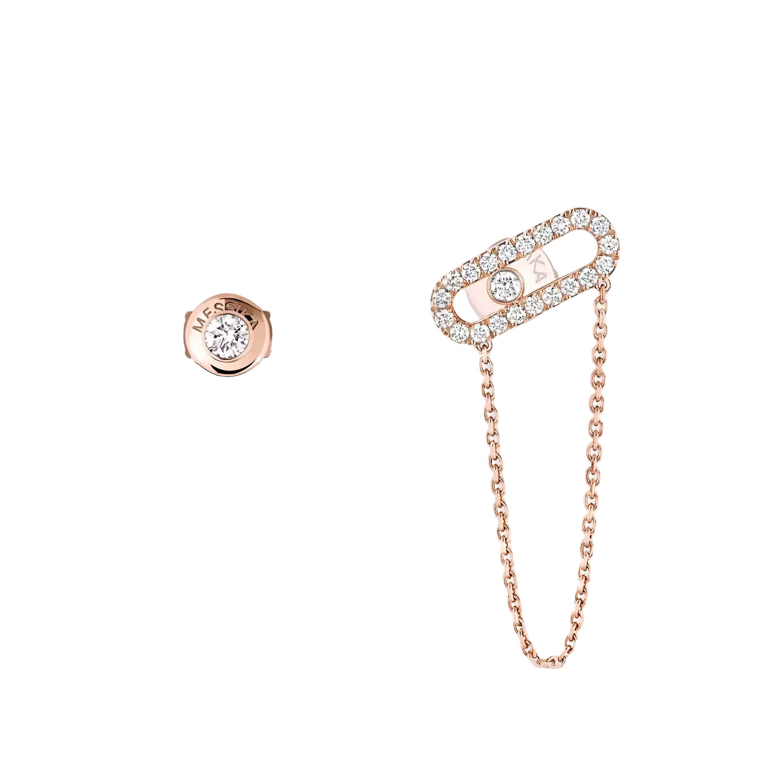 MSEV014 Move Uno Chaine et Puce chain earrings - ccjewelryacc