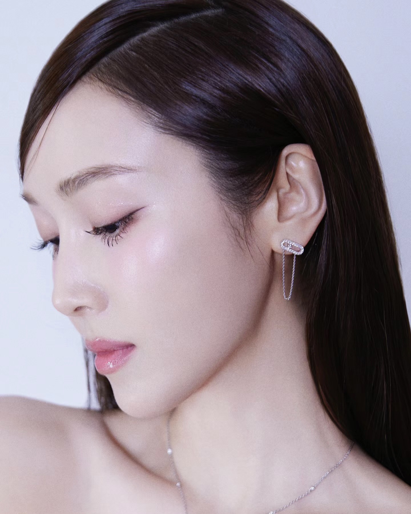 MSEV014 Move Uno Chaine et Puce chain earrings - ccjewelryacc