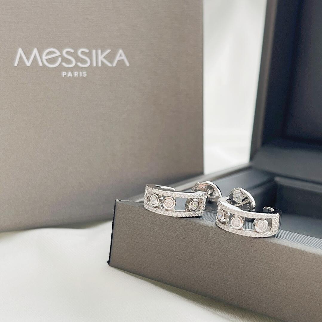 MSEV003 Créoles Move Pavées diamond hook earring - ccjewelryacc