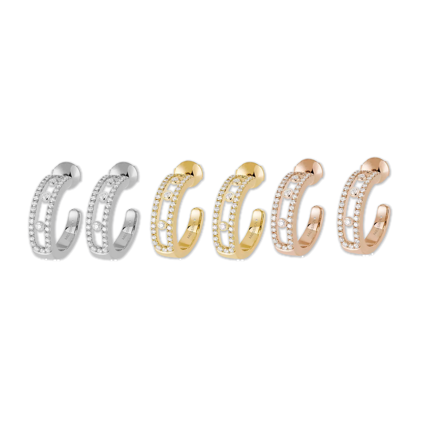 MSEV003 Créoles Move Pavées diamond hook earring - ccjewelryacc