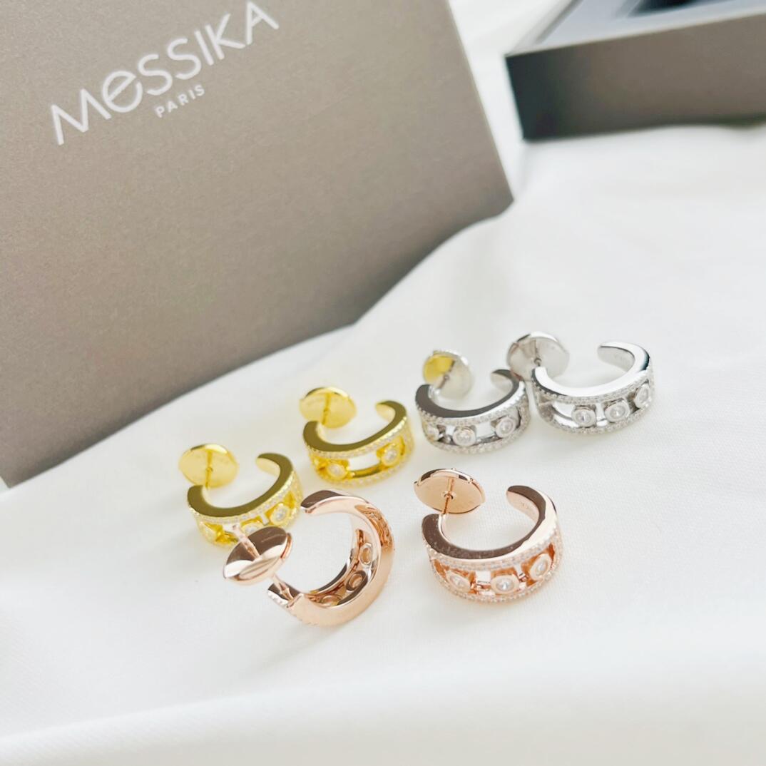 MSEV003 Créoles Move Pavées diamond hook earring - ccjewelryacc