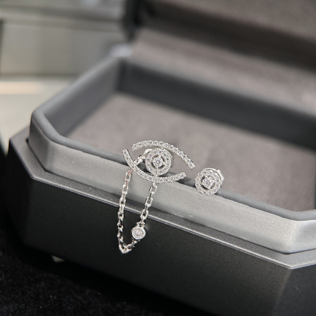 MSEV009 Lucky Eye Pavees earrings - ccjewelryacc