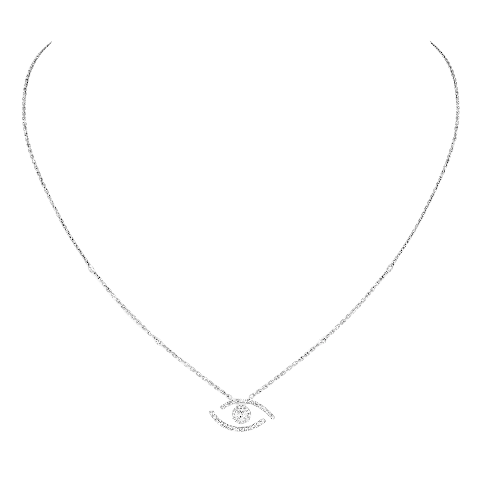 MSNV002 Lucky Eye Pavé pendant necklace - ccjewelryacc