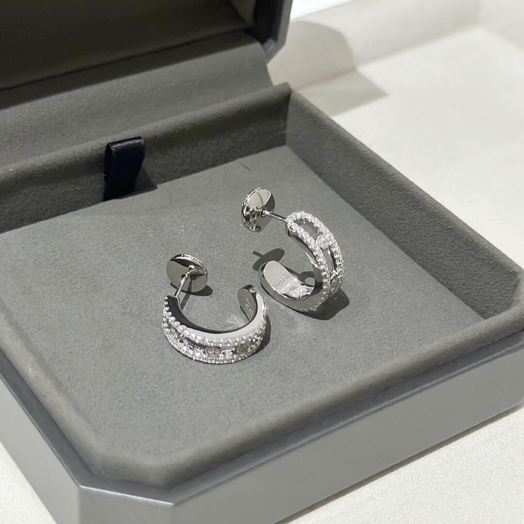 MSEV003 Créoles Move Pavées diamond hook earring - ccjewelryacc