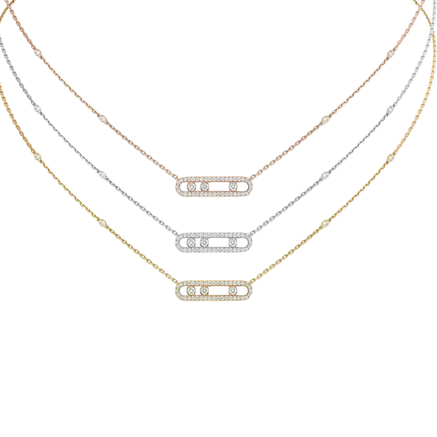 MSNV009 Baby Move Pave diamond necklace - ccjewelryacc