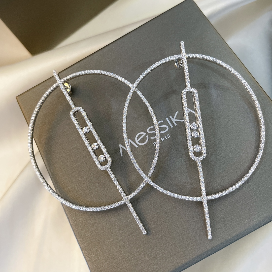 MSEV021 Creoles Move Uno diamond Hoop Earrings - ccfashionjewelry
