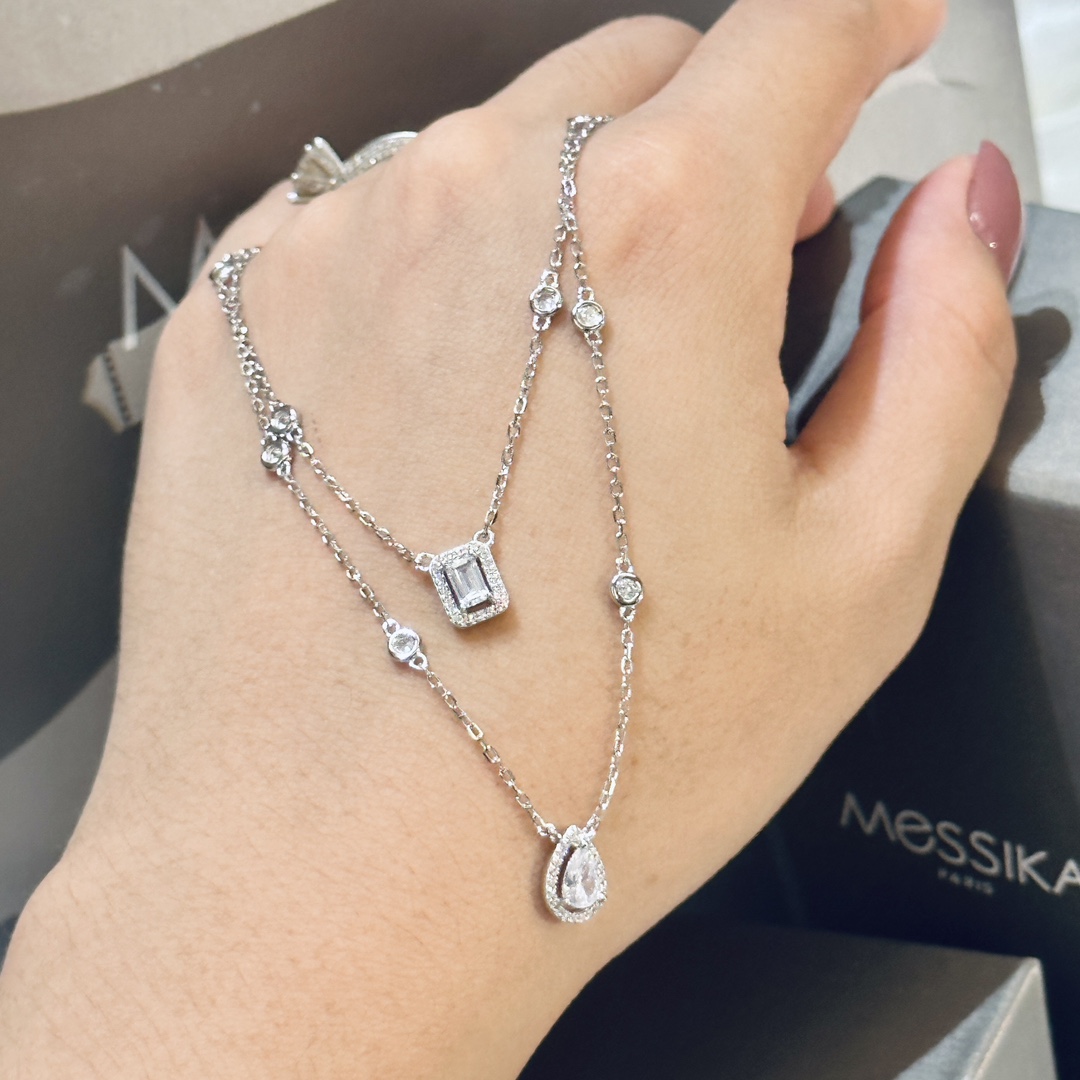 MSNV007 My Twin 2 Rangs diamond necklace - ccjewelryacc