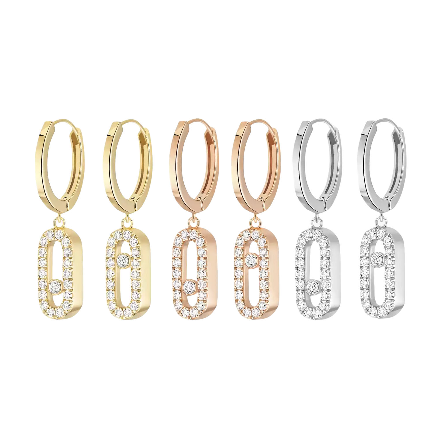 MSEV020 Creoles Move Uno diamond Earrings - ccjewelryacc