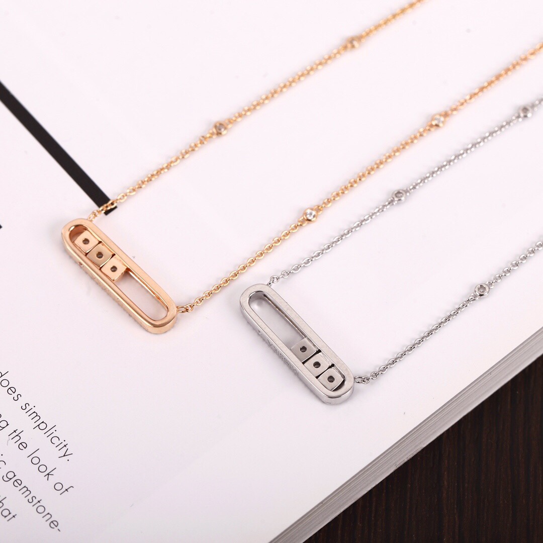 MSNV009 Baby Move Pave diamond necklace - ccjewelryacc