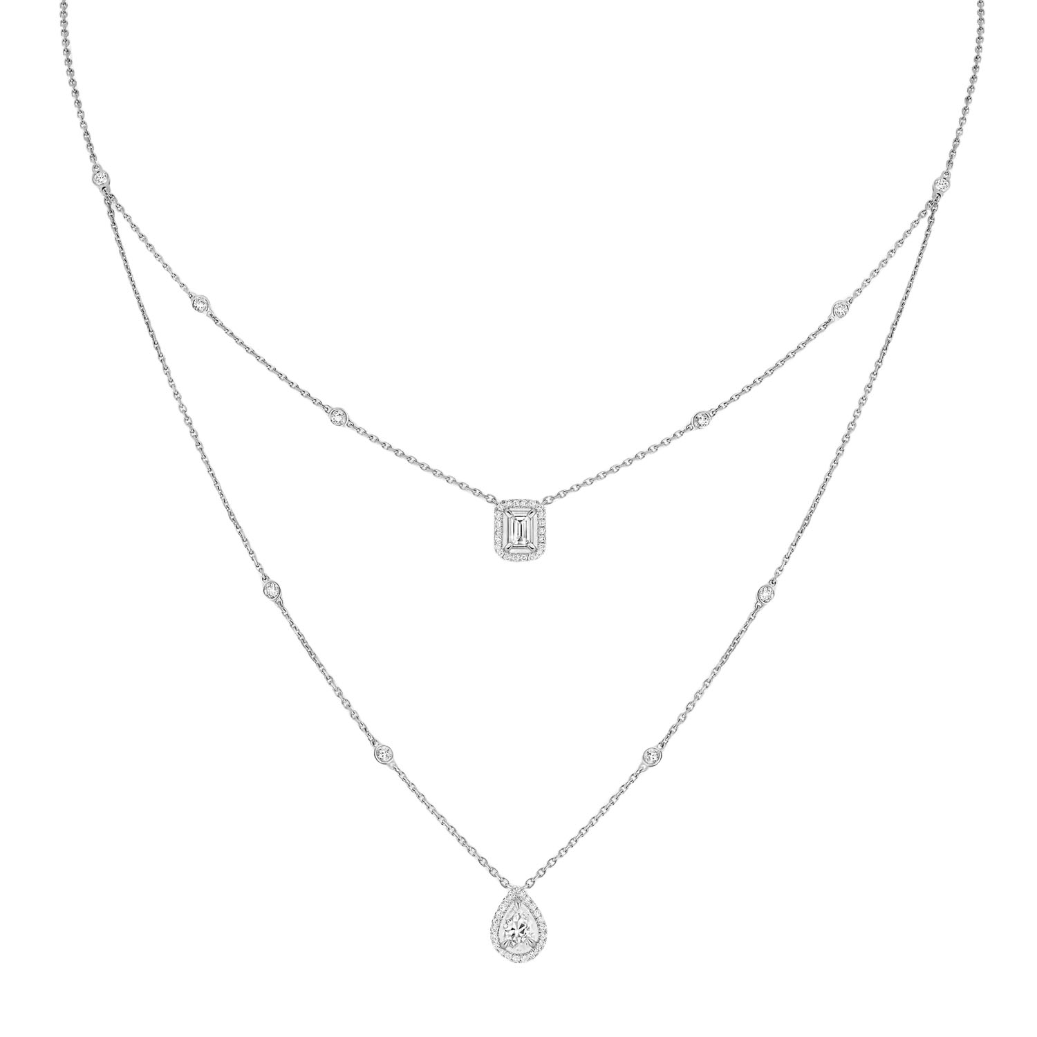 MSNV007 My Twin 2 Rangs diamond necklace - ccjewelryacc