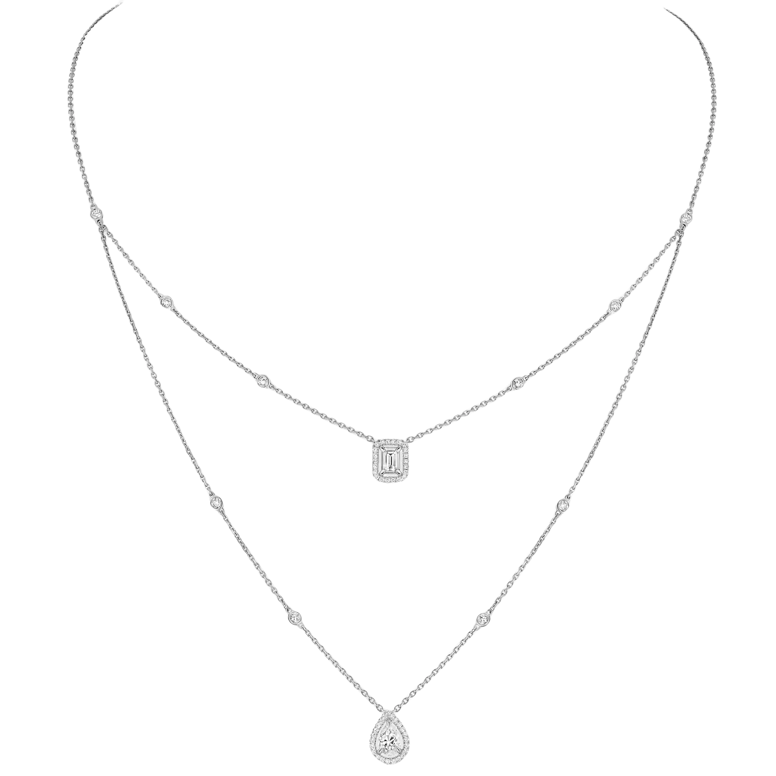 MSNV007 My Twin 2 Rangs diamond necklace - ccjewelryacc