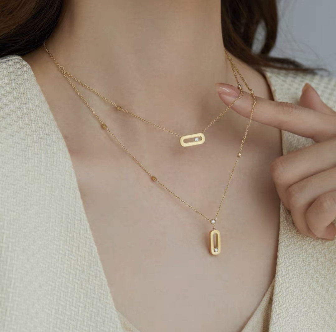 MSNV010 Move Uno 2 Rangs necklace - ccjewelryacc