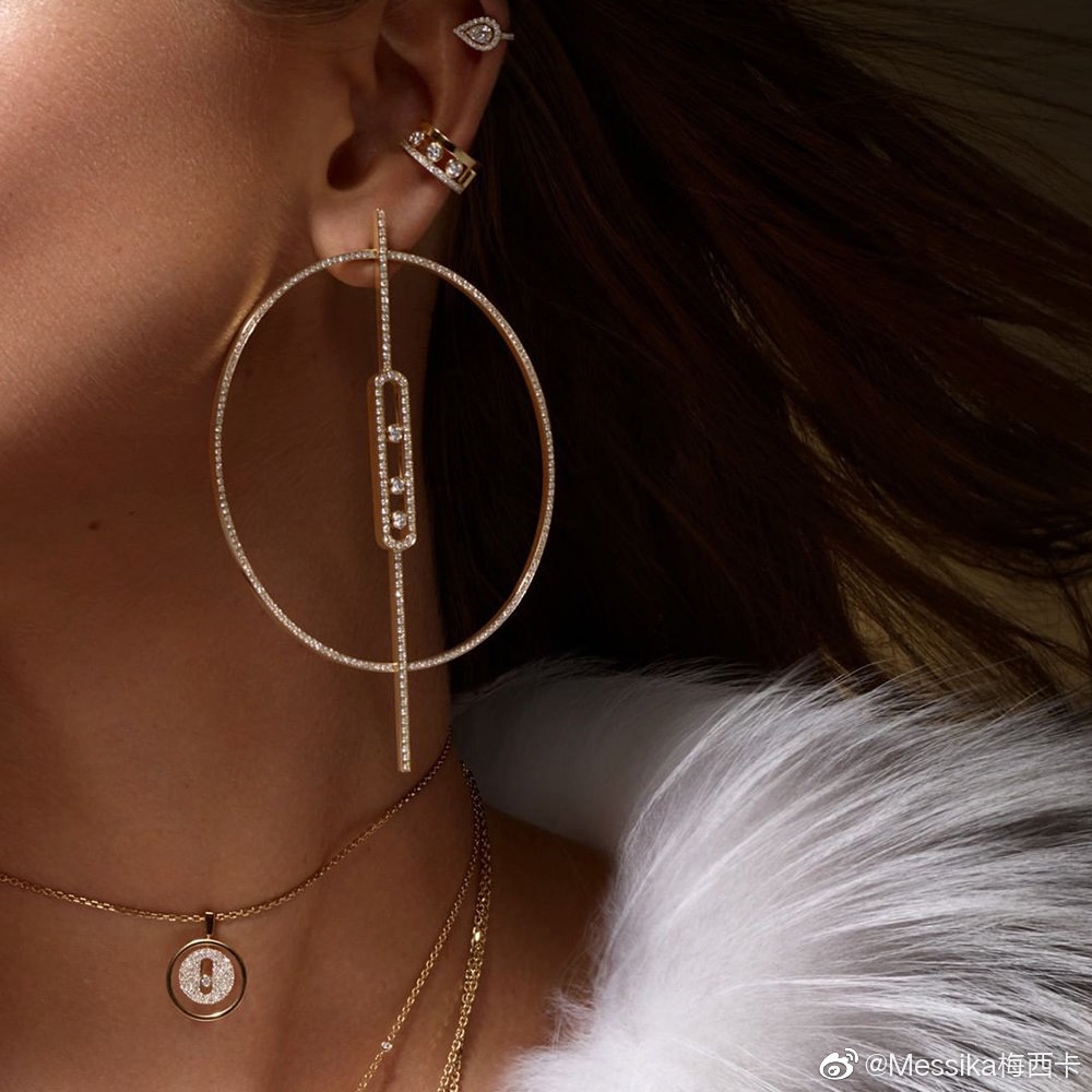 MSEV021 Creoles Move Uno diamond Hoop Earrings - ccjewelryacc