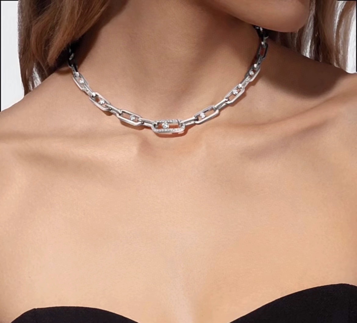MSNV020 Move Link choker necklace - ccjewelryacc