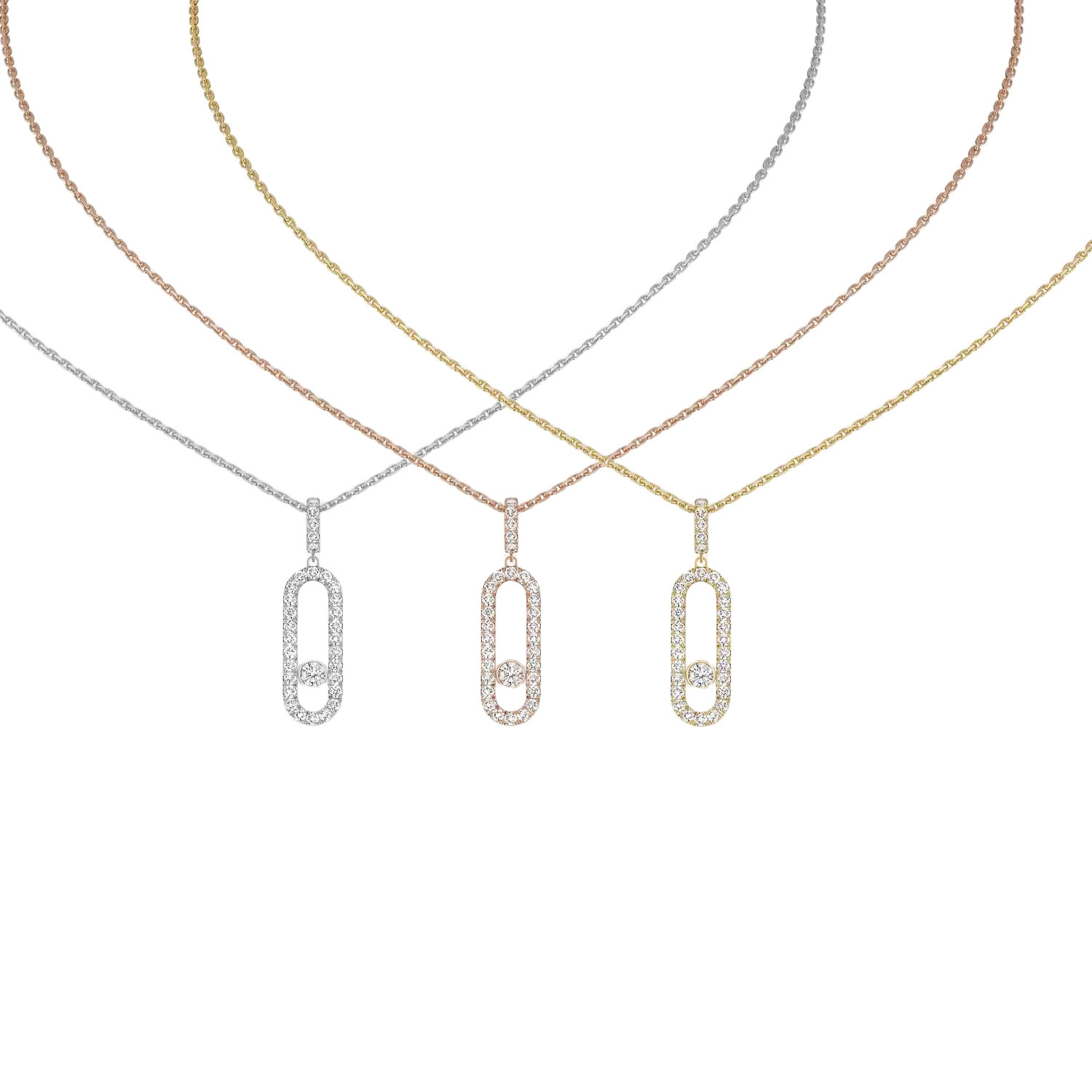 MSNV022 Move Uno GM Pave  necklace - ccjewelryacc