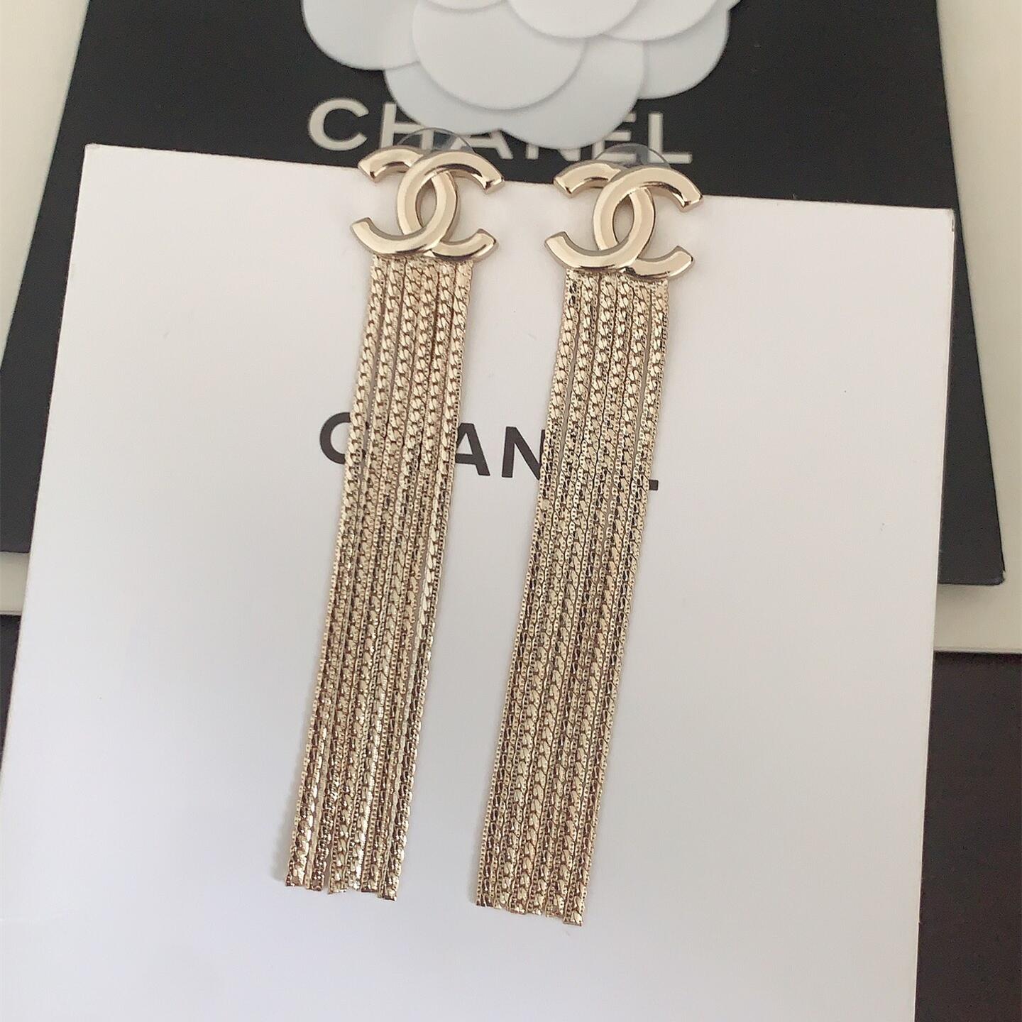 CCE874 cc logo tassels Pendant Earrings - ccjewelryacc