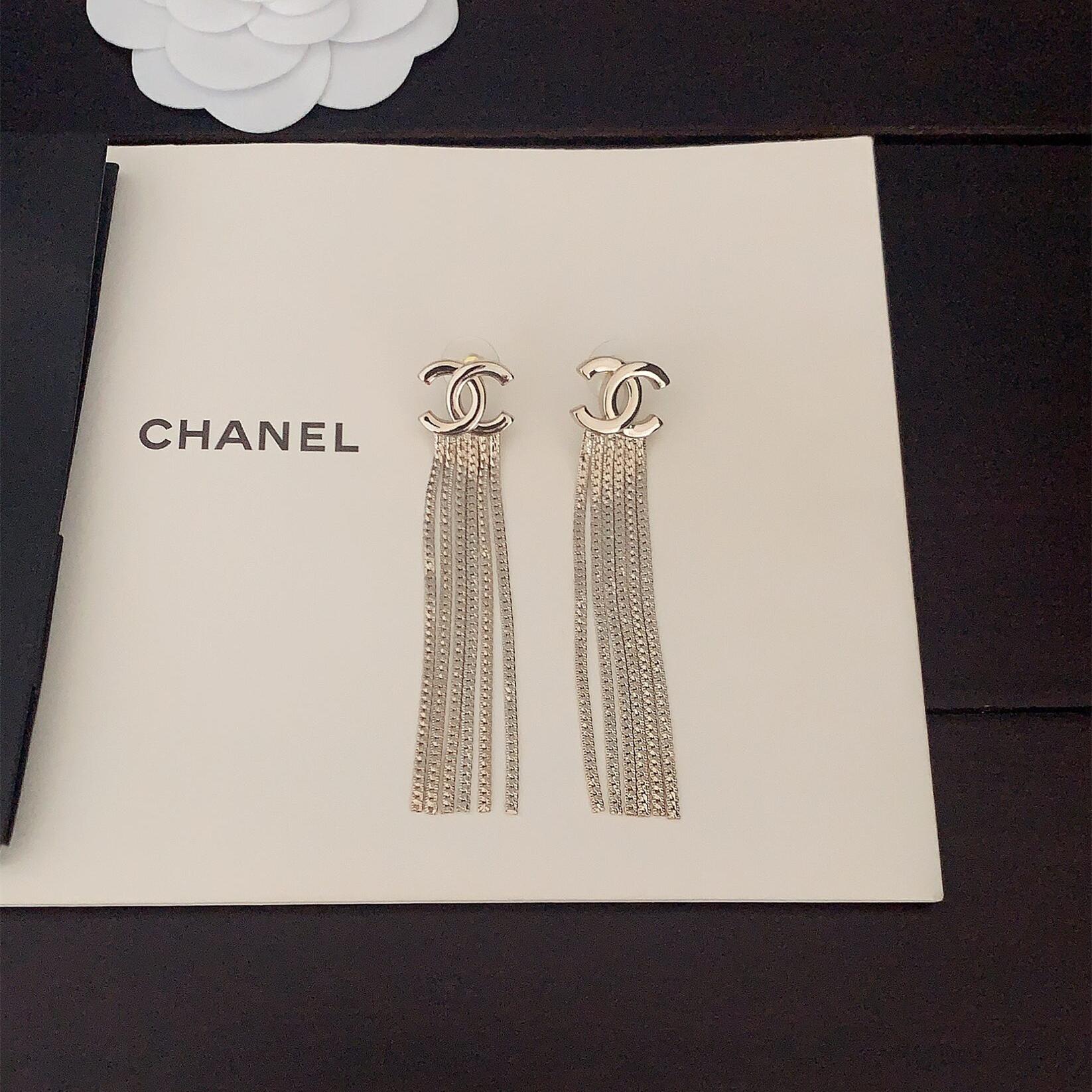 CCE874 cc logo tassels Pendant Earrings - ccjewelryacc