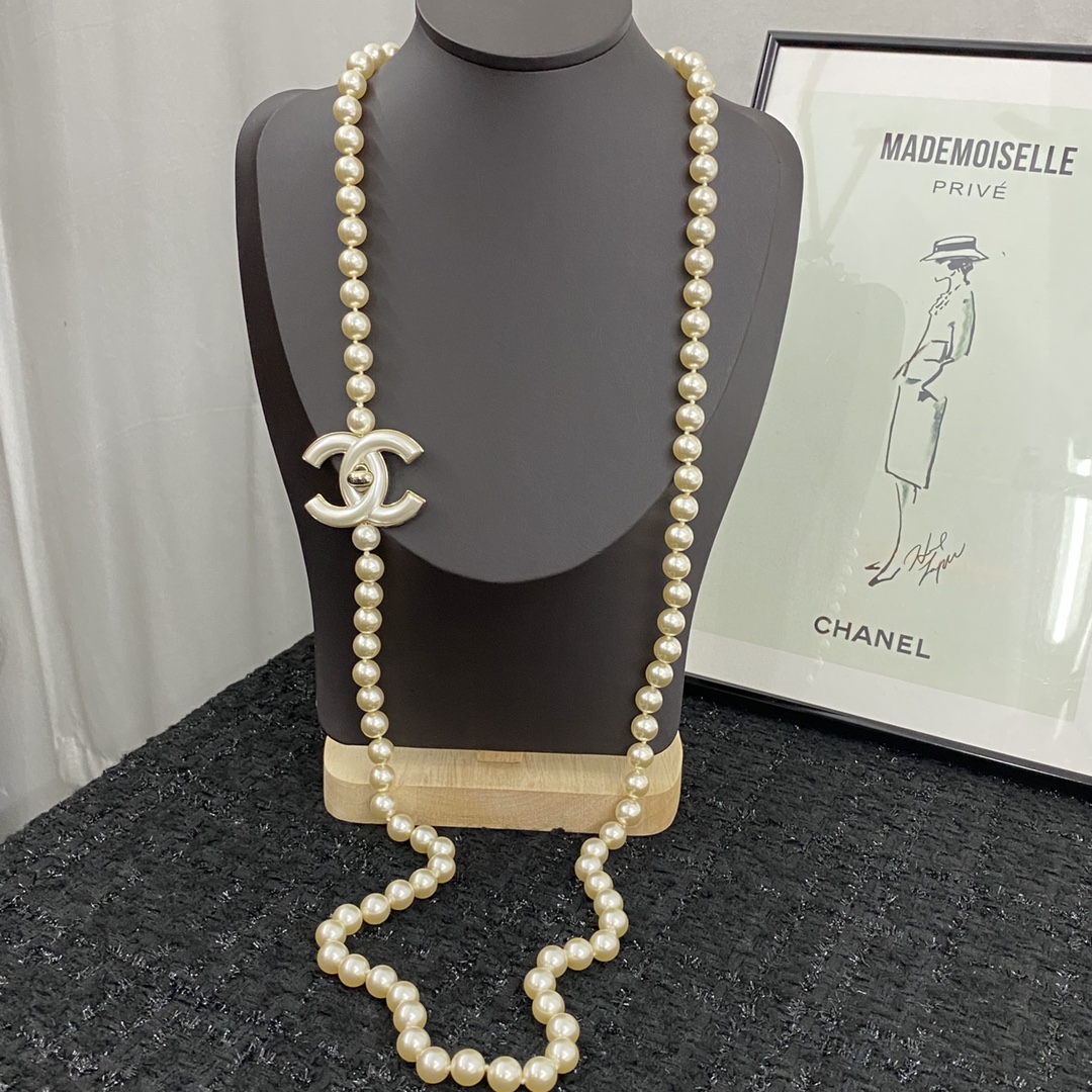 CCL343 CC long pearl necklace - ccjewelryacc