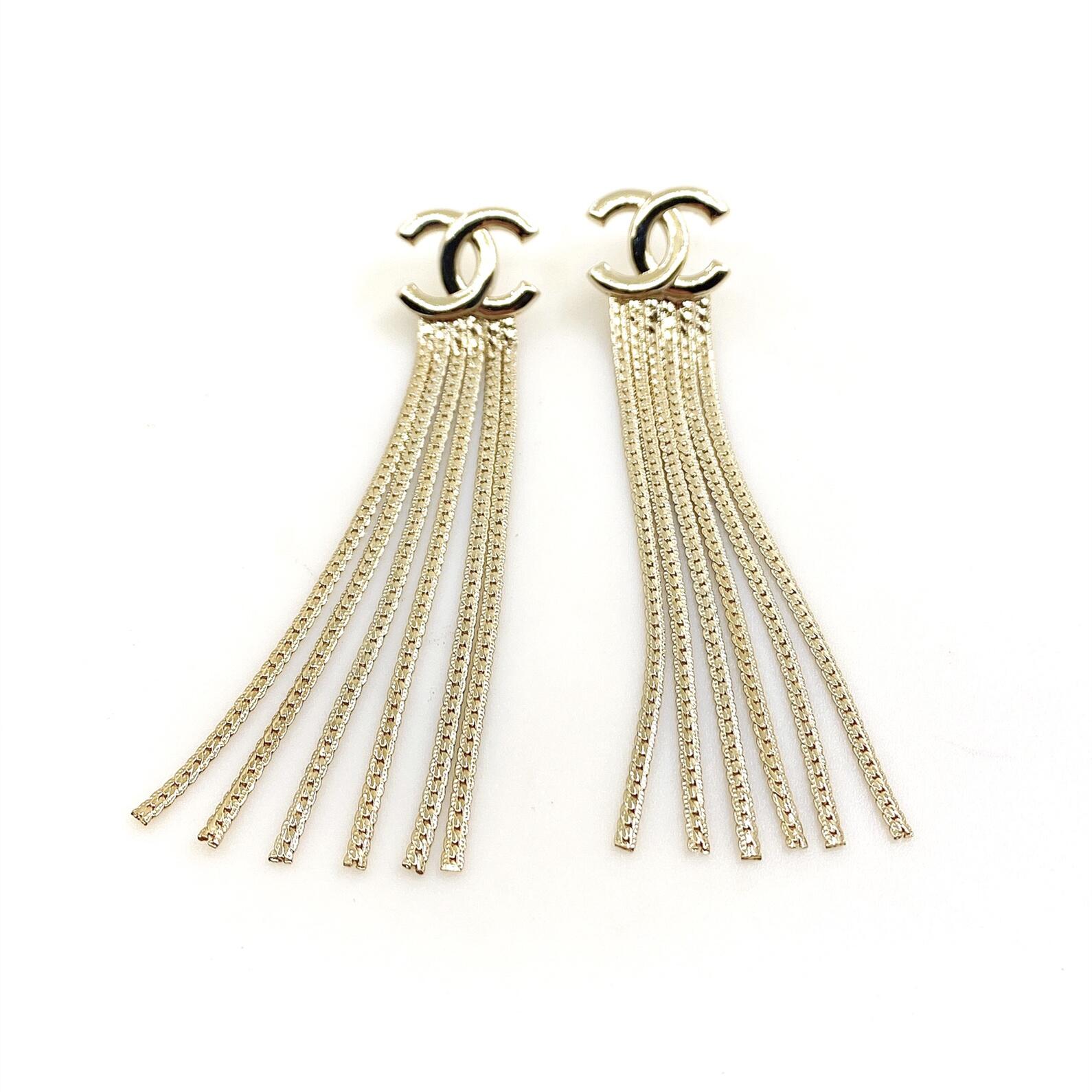 CCE874 cc logo tassels Pendant Earrings - ccjewelryacc