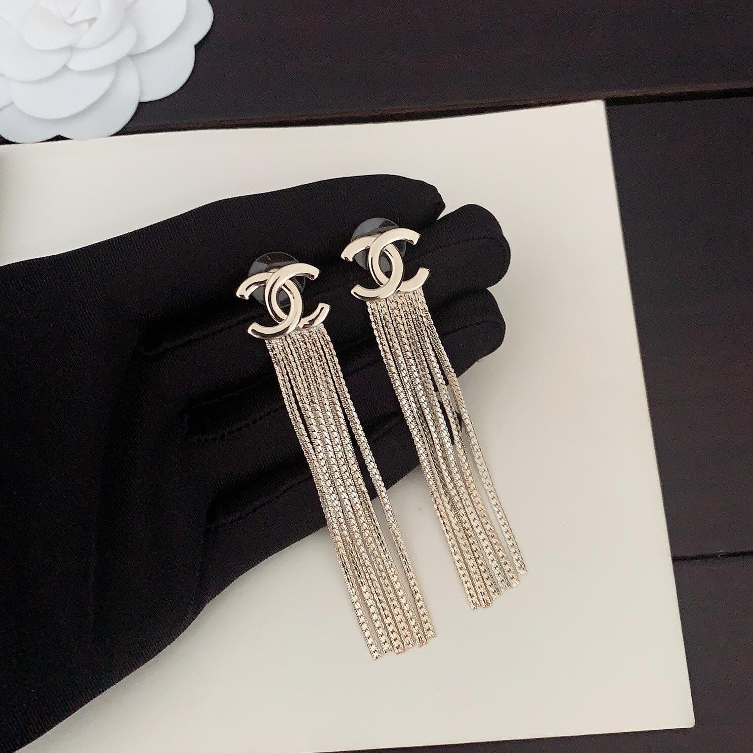 CCE874 cc logo tassels Pendant Earrings - ccjewelryacc