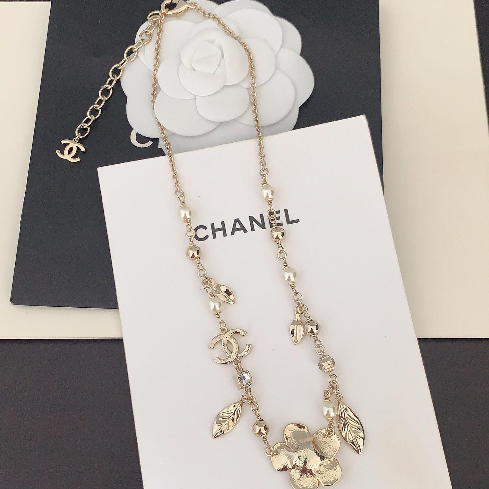 CCN538 24B camellia multielement necklace - ccjewelryacc