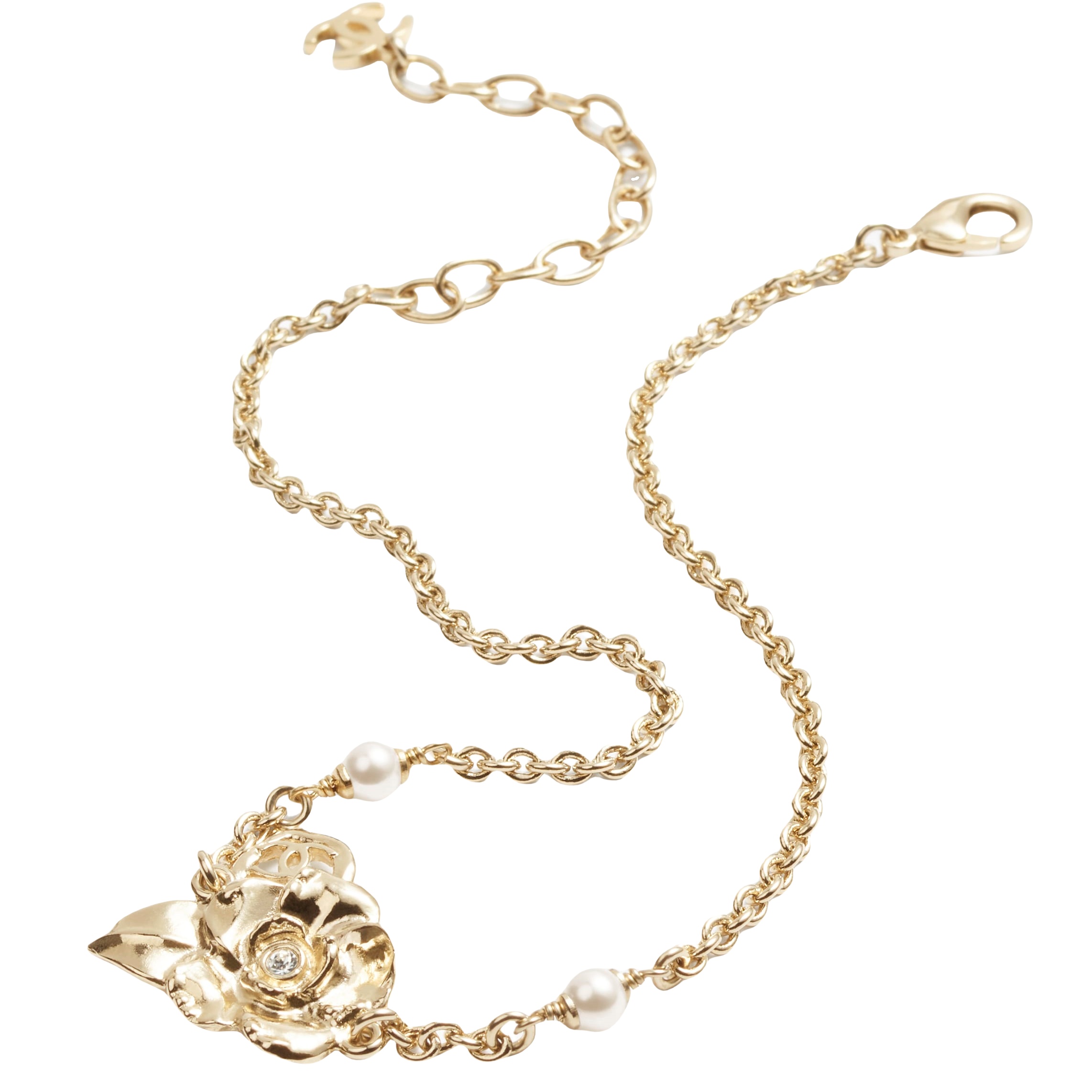 CCN545 24B metal Gold camellia necklace - ccjewelryacc