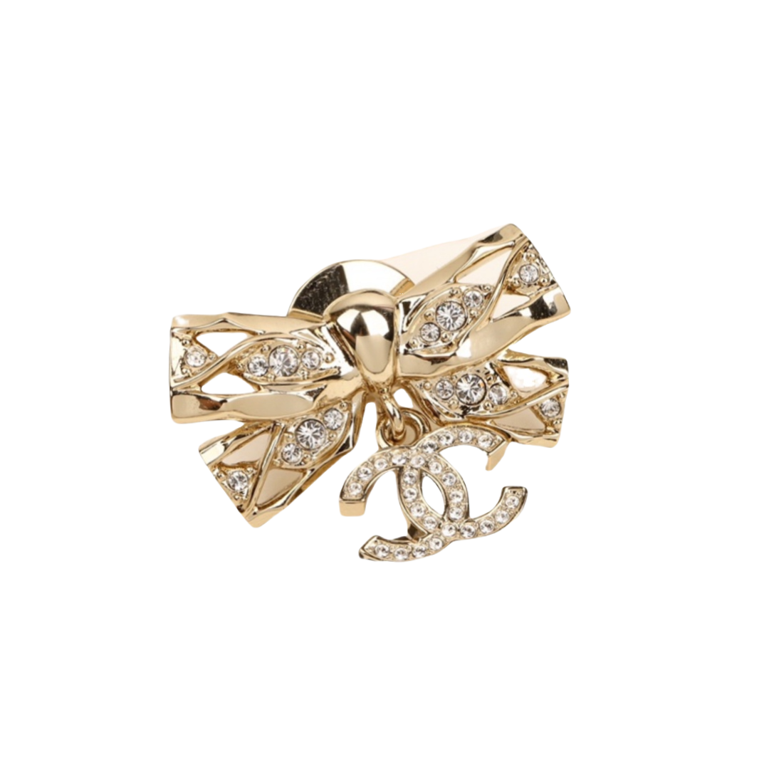 BCB441 24B bow cc logo Brooch pin - ccjewelryacc