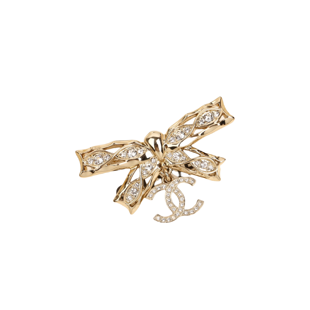BCB441 24B bow cc logo Brooch pin - ccjewelryacc