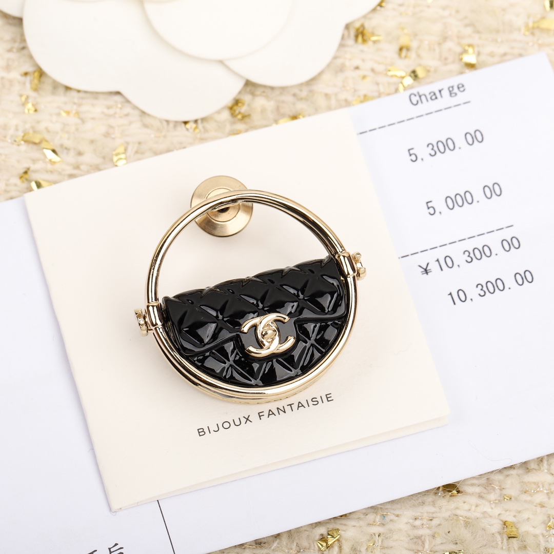 BCB445 Black bag brooch pin - ccjewelryacc