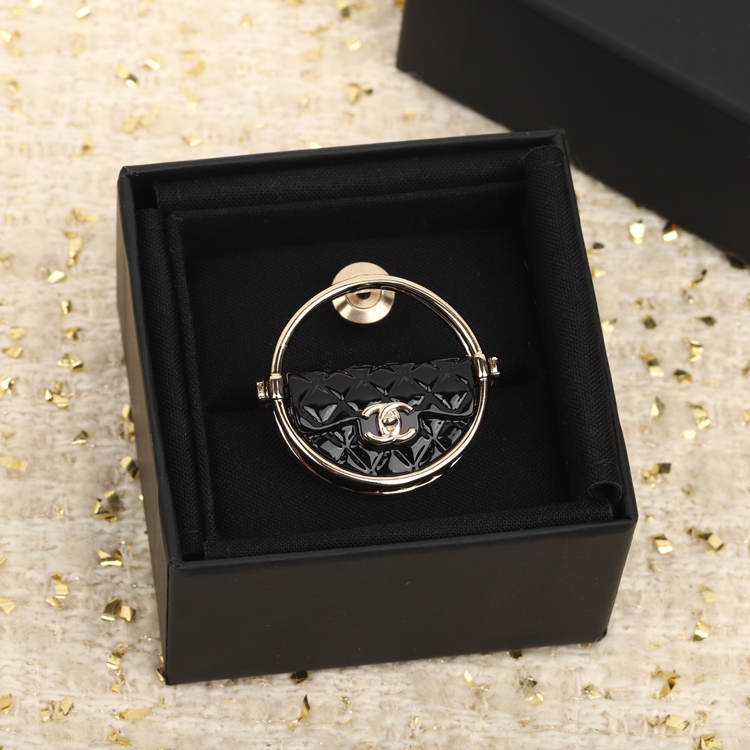 BCB445 Black bag brooch pin - ccjewelryacc