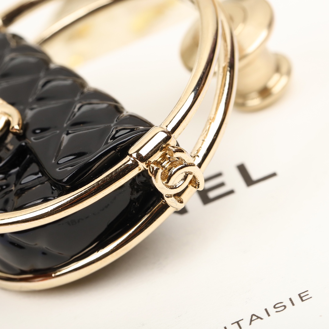 BCB445 Black bag brooch pin - ccjewelryacc