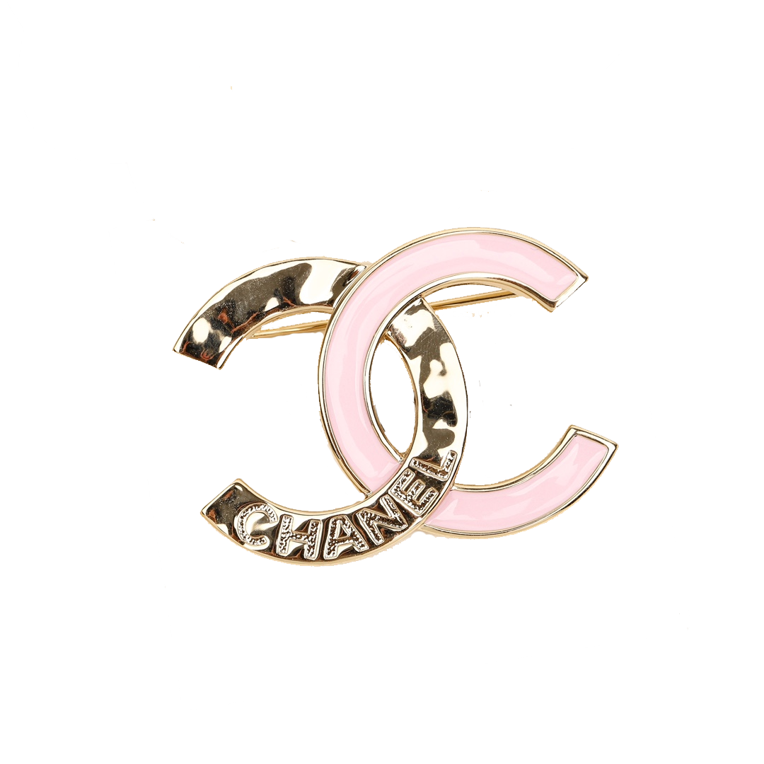 BCB361 24B Pink cc logo brooch pin - ccjewelryacc